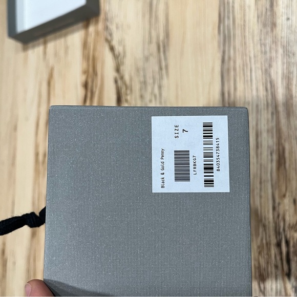 Thursday Boot Company Black Leather Penny Loafers with Gold Accents - Picture 6 of 7